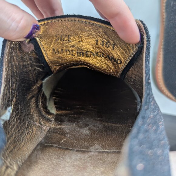 Dr. Martens Farrah 1461 Oxford Black with Gold Glitter | UK 5 / US 7 - Picture 7 of 9